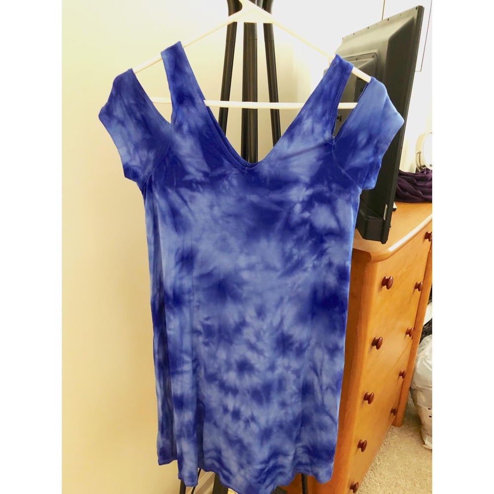 Tie dye royal blue dress